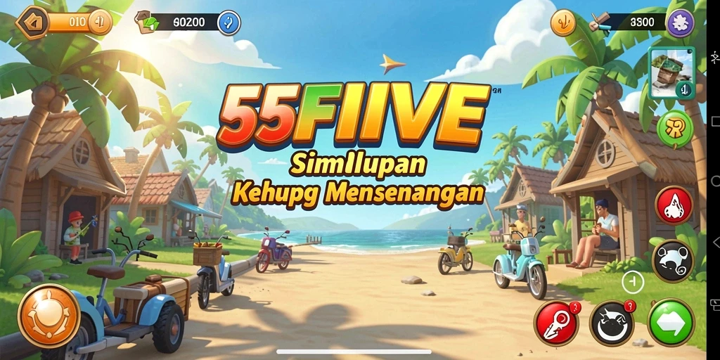 Tampilan gameplay 55FIVE yang menarik dan interaktif.
