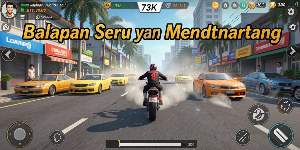 Tampilan menarik dari balapan seru di 73K dengan mobil kece.