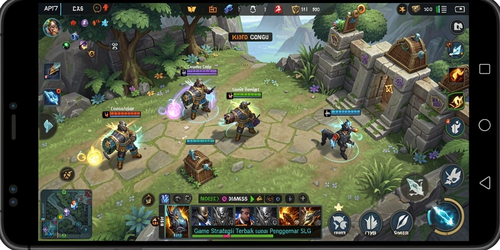 Tampilan menarik dari gameplay alat strategis di API77.