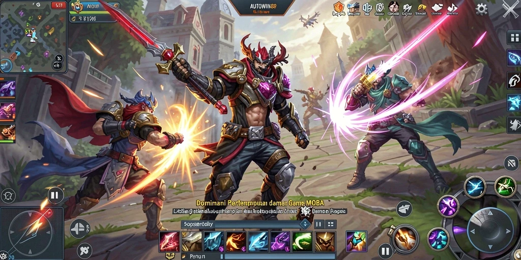 Tampilan gameplay menarik dalam game MOBA AUTOWIN88.