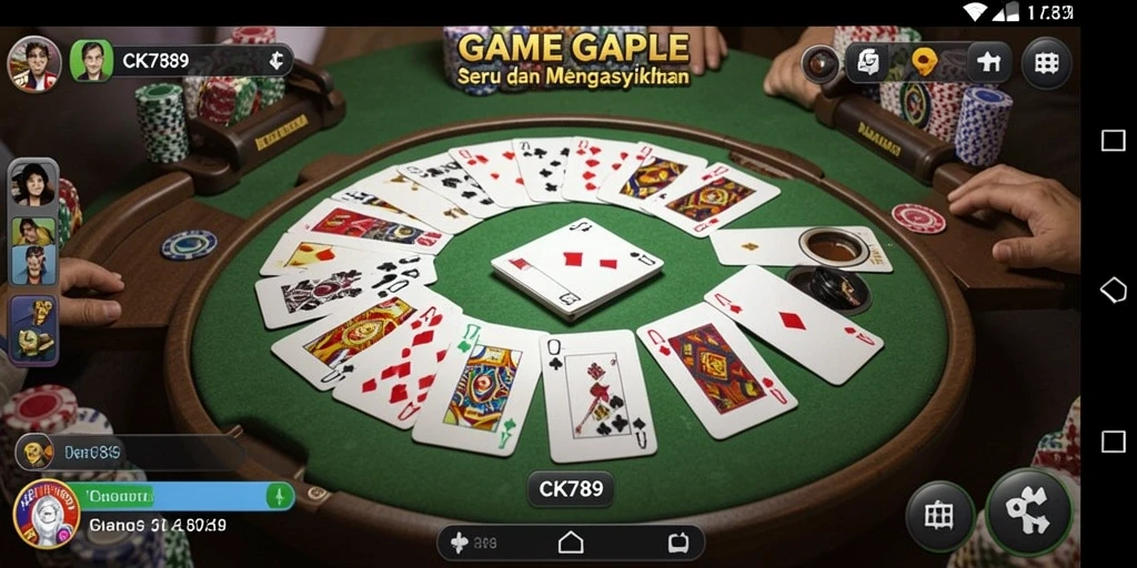 Screenshot gameplay CK789 menampilkan suasana bermain Gaple yang seru.