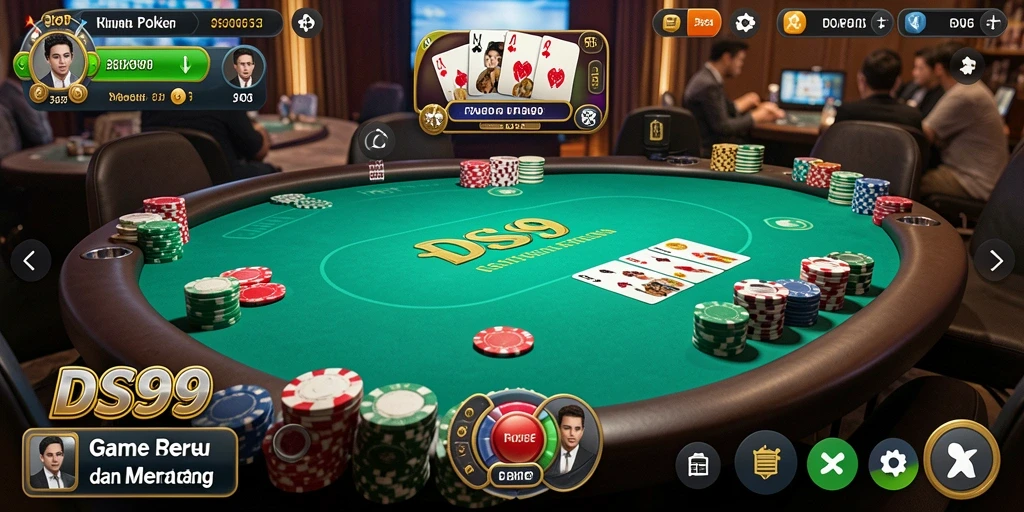 Screenshot gameplay DS99 dengan suasana poker yang menantang.