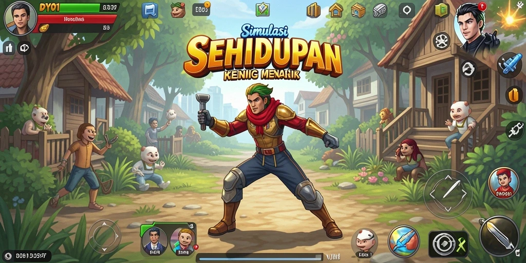 Tampilan gameplay DY01 yang menarik dan interaktif dalam simulasi kehidupan.