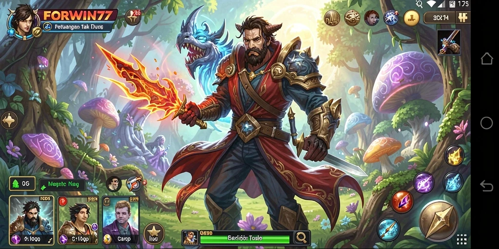 Tampilan gameplay FORWIN77 yang menakjubkan dengan petualangan seru.