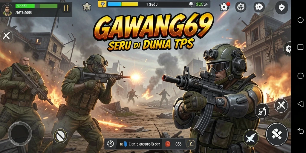 Tampilan gameplay seru GAWANG69 dalam pertempuran TPS.