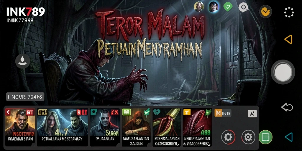 Tangkapan layar gameplay INK789 menampilkan suasana menyeramkan yang penuh ketegangan.