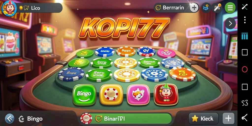 Tampilan gameplay seru di KOPI77 dengan aksi Bingo yang menarik.
