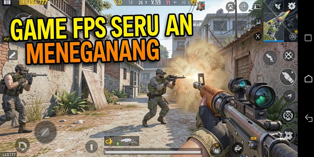 Tampilan gameplay LUSA777 dengan pertarungan FPS yang mendebarkan.