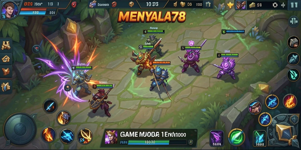 Tangkapan layar gameplay seru dari MENYALA78 yang menunjukkan aksi pertempuran MOBA.