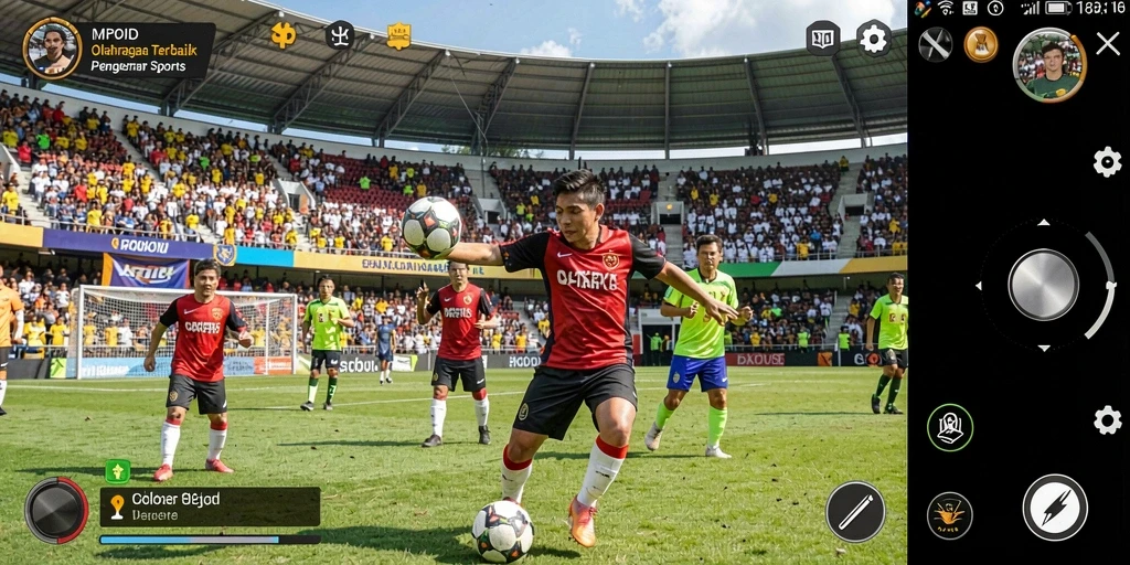 Screenshot MPOID menampilkan gameplay olahraga yang dinamis dan menarik.