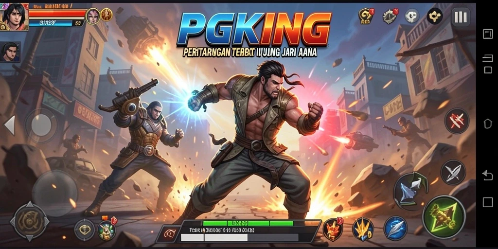 Tangkapan layar PGKING menampilkan aksi pertarungan yang mendebarkan dan intens.