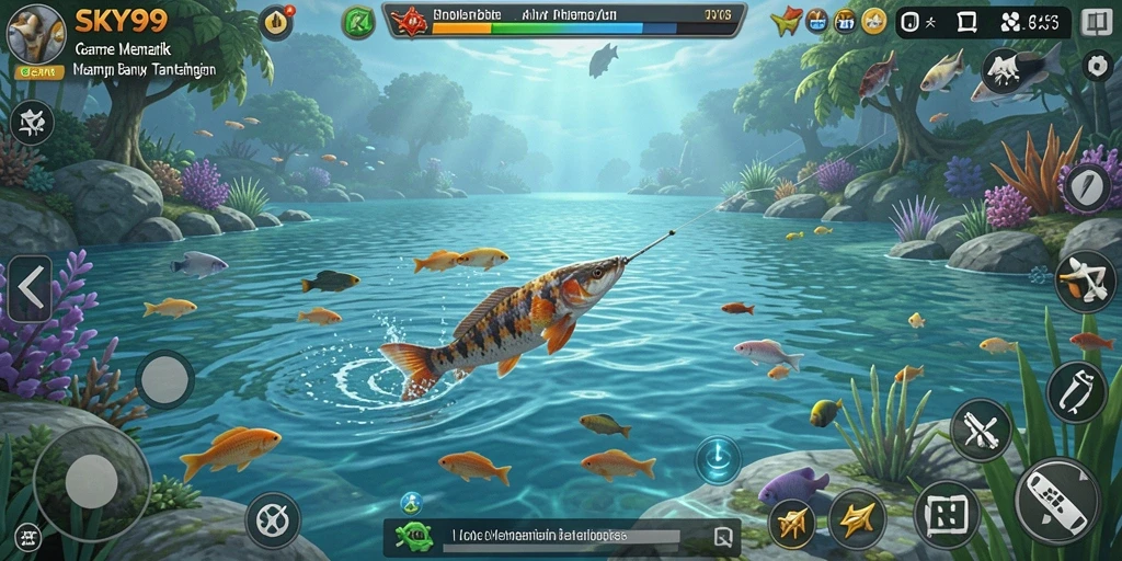 Tampilan menarik gameplay memancing di SKY99.