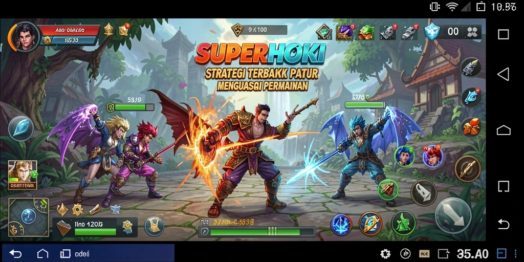 Tampilan gameplay menarik dari SUPERHOKI dengan elemen strategi.