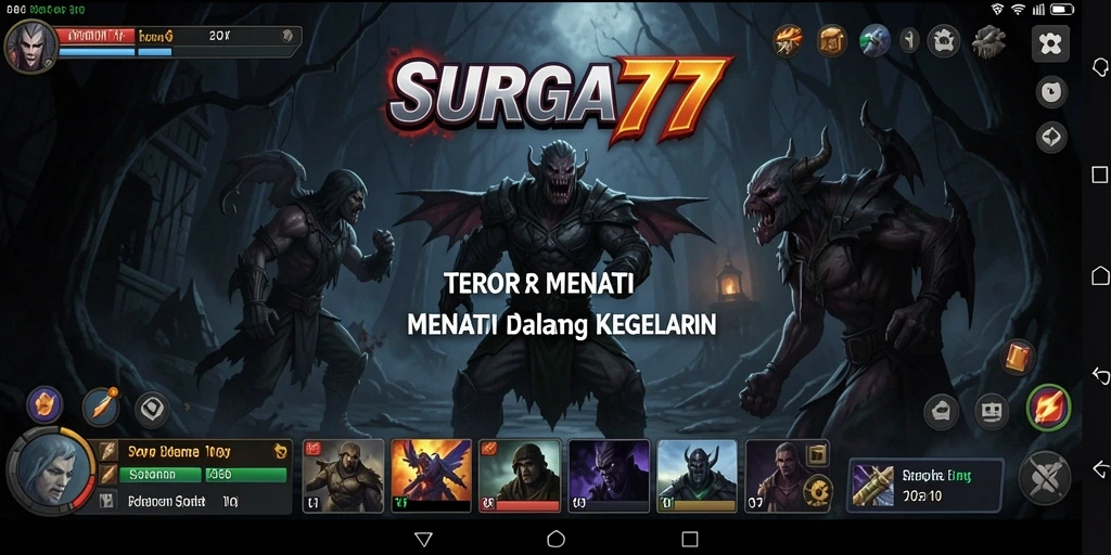 Tampilan gameplay SURGA77 yang menakutkan dan menyeramkan.