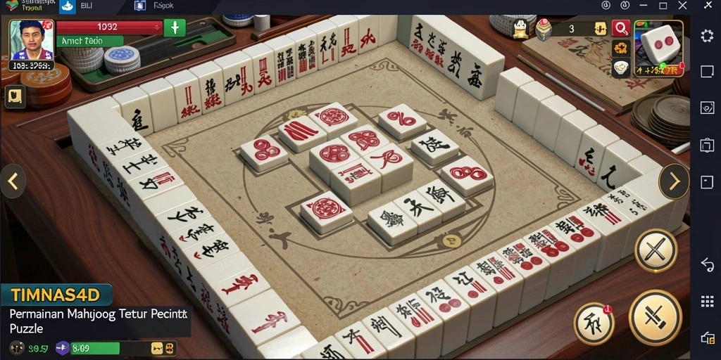 Tampilan gameplay menarik dari TIMNAS4D dengan desain Mahjong yang menawan.
