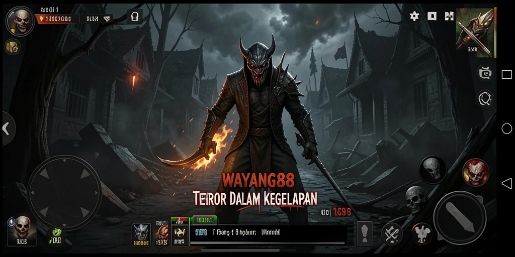 Screenshot WAYANG88 menampilkan suasana mencekam selama gameplay.