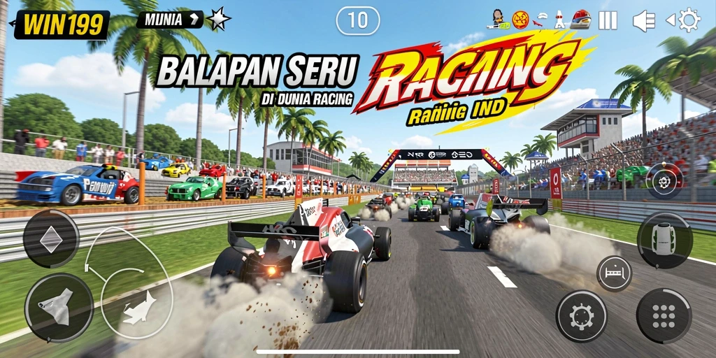 Screenshot WIN199 menampilkan aksi balapan yang mendebarkan.