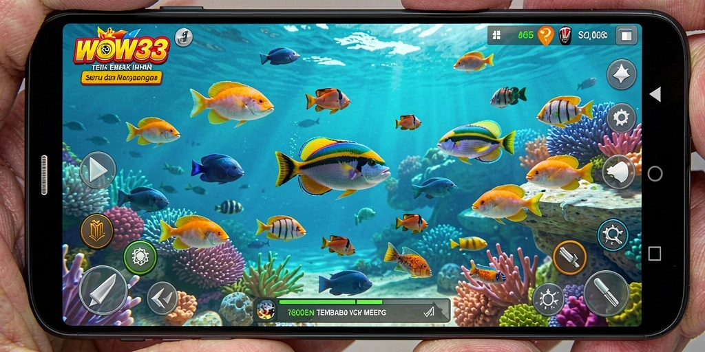 Screenshot dari gameplay Tembak Ikan yang seru di WOW33.